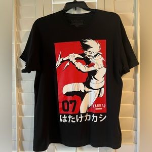 Men's Naruto Graphic Black T-Shirt Size XL
